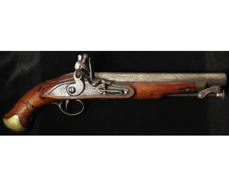 Pistol: A Flintlock New Land Pattern Pistol with the main New Land lock. Ring neck cock signed ''Towe'' to tail and crown ove