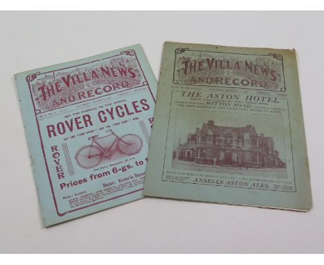 Football programmes - Aston Villa v Preston N.E. 2nd year of Villa programmes 1907/08 for match played 14/3/1908 Vol 2 No 80.