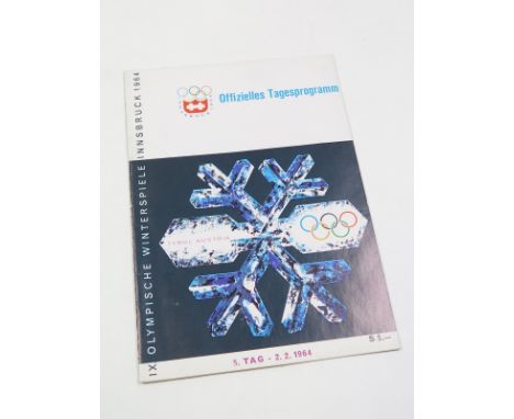 Olympic Games Winter 1964 Innsbruck programme for Day 5, 2/2/1964 covering Cross Country, Ice Hockey Canada v Germany etc and