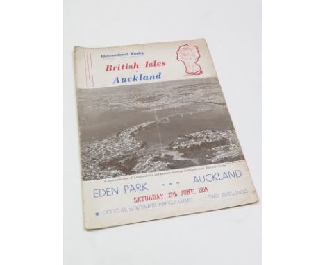 British Lions rare Tour to New Zealand programme 1959, large format, opening game of tour Auckland v British Lions at Eden Pa