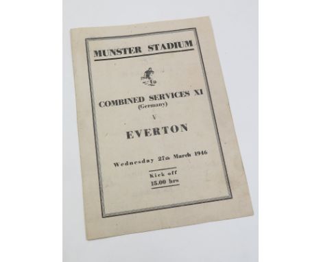 Football programme - rare wartime match played at the Munster Stadium Germany 27/3/1946, between Combined Service XI (Germany