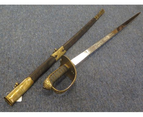 Sword: A Sarawak Military sword by Wilkinson of Pall Mall. Unfullened blade with raised decoration (some areas of pitting) Bl