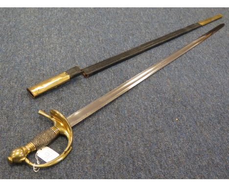 Sword: A British Lifeguards Officers Dress Sword Circa 1820-1850, ricasso marked ''Andrews 9 Pall Mall, London'' Plain blade 