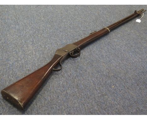 Rifle: A British Army .577/450 cal MKI Martini Henry Service rifle. Barrel marked ''N.S'' (Native Service) and ''NEP'' (used 