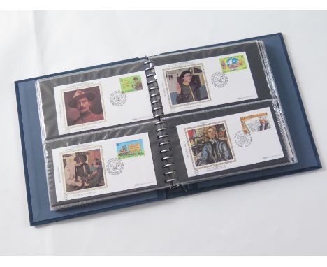 Isle of Man, collection 56x Benham Silk Covers, in Benham album, 1981-1983, inc. Fisherman's Year, Folklore, Scouts, British 