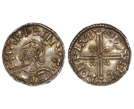 Harthacnut, 1035-1042, sole reign 1040-1042, Scandinavian silver penny, prototype as Aethelred II, Helmet Issue [1003-1009], 