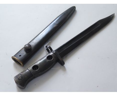 Bayonet: LIA3 SLR bayonet in its steel scabbard. A good example of this knife bayonet. 