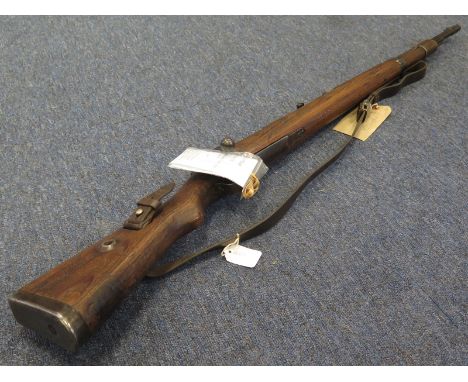 Rifle: Nazi 3rd Reich Model KAR 98 K. service rifle. Breech marked 'dou' (waffenfabrik BRUENN, BYSTRICA, CZECHOSLOVAKIA) and 