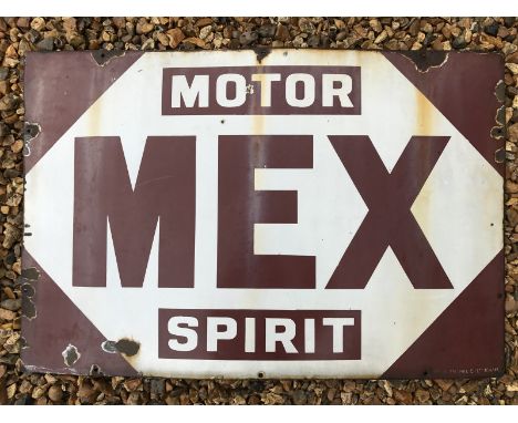 A Mex Motor Spirit rectangular enamel sign by Imperial Enamel Co. Ltd. 30 x 20".