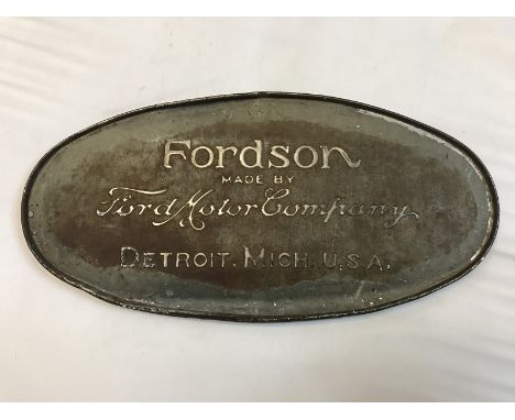 A Fordson Tractor/Truck oval panel on chains, 18 x 8 3/4".