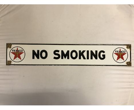 An American Texaco 'No Smoking' enamel sign, 23 x 4".