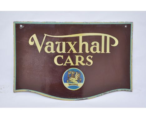 A Vauxhall Cars double sided enamel sign, 30 x 20".