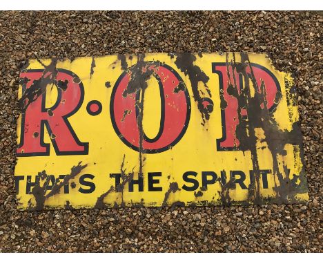 A large ROP 'That's the spirit' rectangular enamel sign, reduced to one end, 67 x 36".