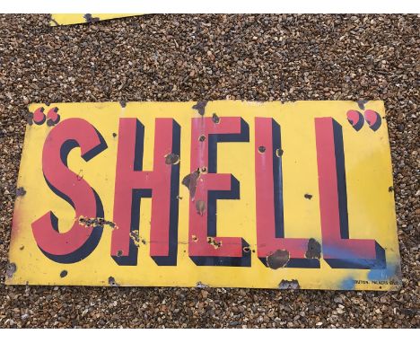 A large Shell rectangular enamel sign by Bruton of Palmers Green, 72 x 36".