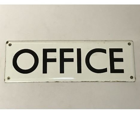 A small rectangular enamel sign - Office, 15 x 5". 