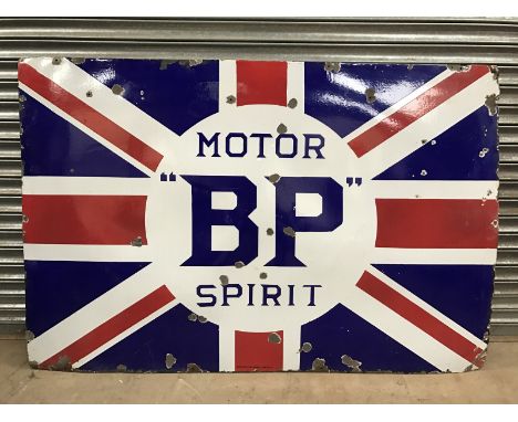 A large BP Motor Spirit Union Jack enamel sign, 72 x 48".