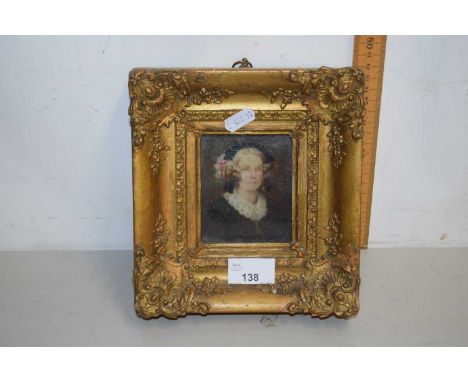 Portrait miniature of a lady in gilt frame