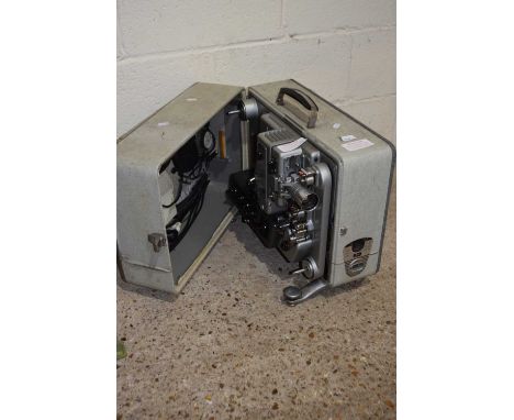 A cased cine projector