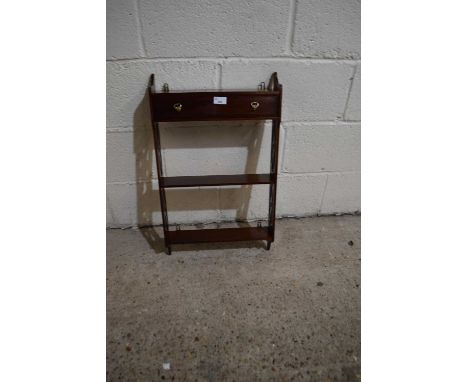 Two tier single drawer wall shelf