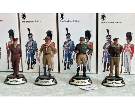 A collection of four Charles C Stadden Studio Stadden Edition cast lead military figurines, to include:  Lieut General George