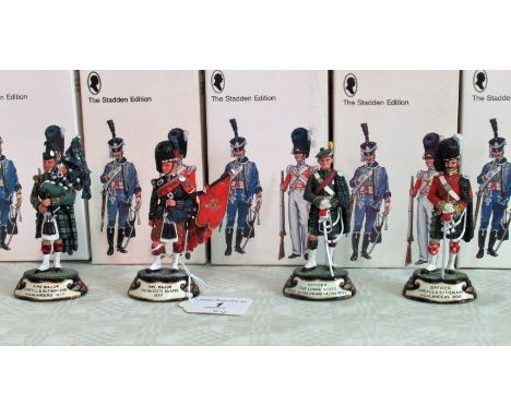 A collection of four Charles C Stadden Studio Stadden Edition cast lead military figurines from Scottish regiments, to includ