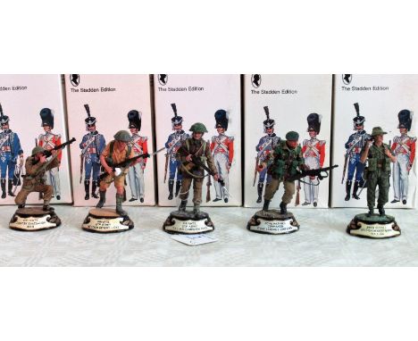 A collection of five Charles C Stadden Studio Stadden Edition cast lead military figurines, to include:  Private 5th Army Ita