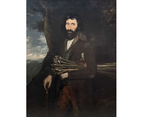 THOMAS BARKER OF BATH oil on canvas - portrait of a bearded peasant, title to plaque 'The Stick Gatherer'Dimensions: 122 x 96