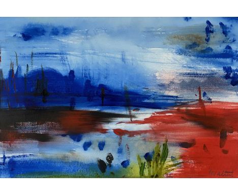 ‡ PRUDENCE WALTERS acrylic - entitled verso 'Seascape I', signedDimensions: 25 x 37cmsProvenance:deceased estate Carmarthensh