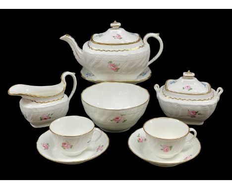 SWANSEA PORCELAIN PART TEA-SET circa 1815-1820, comprising teapot with stand and cover, sucrier and cover, cream jug, slop bo