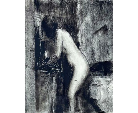 ‡ HARRY HOLLAND monochrome lithograph - standing nude, entitled verso 'Counting', signed in pencilDimensions: 23 x 19cmsProve