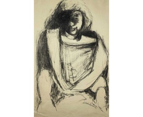 ‡ WILL ROBERTS charcoal - full portrait, signed and dated '96Dimensions: 74 x 48cmsProvenance:private collection Carmarthensh