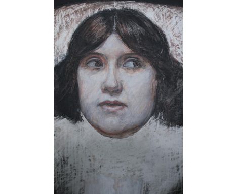 Archibald Elliot Haswell-Miller (British. 1887 - 1979). Tempera. Portrait of a women. Signed and dated 1912. Provenance: From