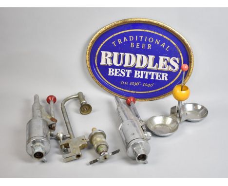 A Collection of Various Vintage Breweriana to Comprise Ashtray, Cast Pumps, Advertising Tray for Ruddles Best Bitter together