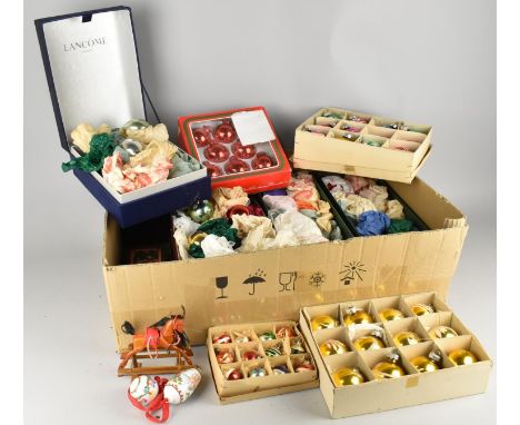 A Collection of Various Vintage Christmas Decoration Baubles Etc