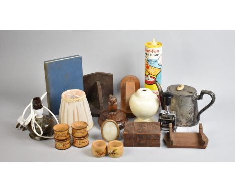 A Collection of Various Sundries to comprise Teapot, Treen Etc