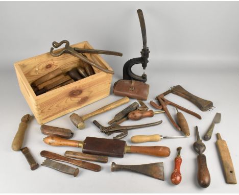 A Collection of Various Vintage Shoe Making and Cobblers Tools etc
