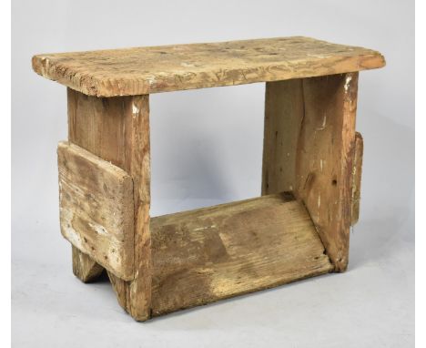 A Vintage Pine Stool/Seat, 55cms Wide