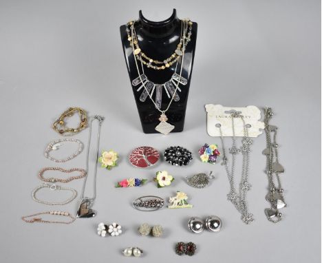 A Collection of Various Vintage and Modern Costume Jewellery to include Laura Ashley Necklace, Rings and Earrings, Crown Staf