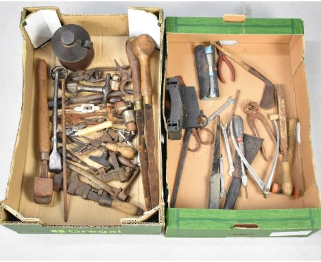 Two Boxes of Various Vintage Tools