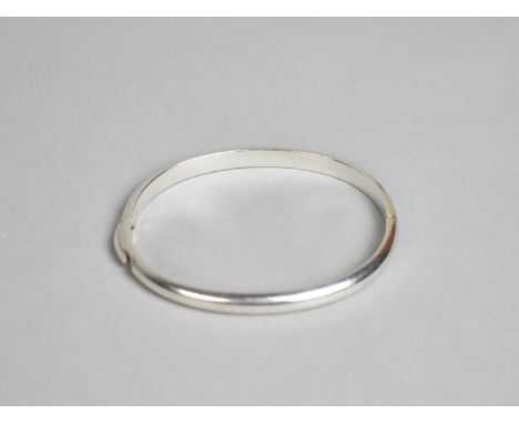A Solid Silver Hinged Bangle, Stamped 925 A*D, 31.6gms