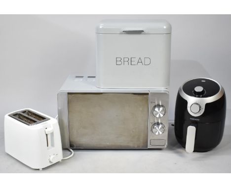 A Collection of Various Electrical and Other Kitchen Items to comprise Microwave, Toaster Bread Bin, Air Fryer