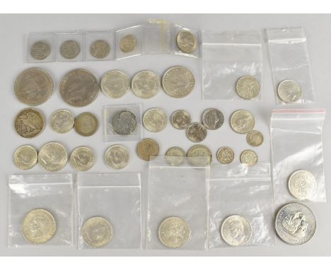 A Collection of Various Silver and Silver Plated Coins to include Victorian Examples, American Half Dollar Etc