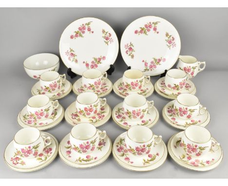 A Late 19th/Early 20th Century Aesthetic Floral Decorated Tea Set to Comprise Twelve Cups, Twelve Saucers, Twelve Side Plates