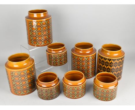 A Collection of Hornsea Storage Jars to Include Seven Bronte and One Heirloom, 18cm and 10cm high