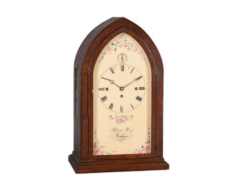 A Victorian mahogany quarter-chiming bracket clock, Robert Hay, London, circa 1850, the substantial six pillar triple chain f