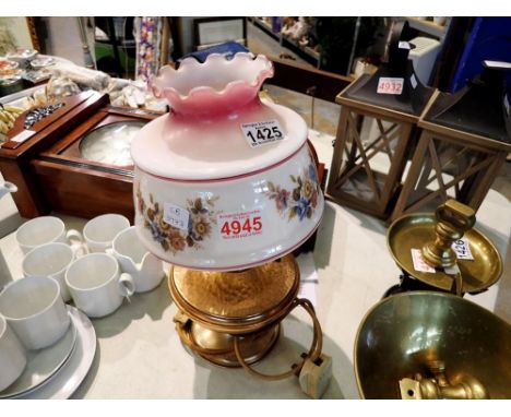 Paraffin lamp with milk glass shade. Not available for in-house P&amp;P 