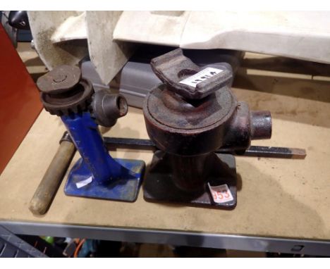 Two vintage Shelley car jacks. Not available for in-house P&amp;P 