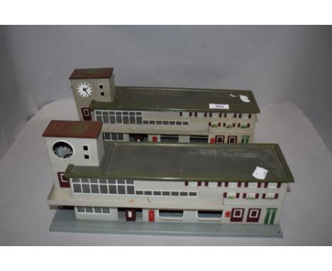Two HO scale Marklin pre war Tin Station Buildings