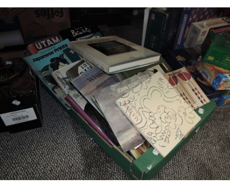 A selection of art and craft interest books including Japanese prints, William Morris and Masks their meaning and function