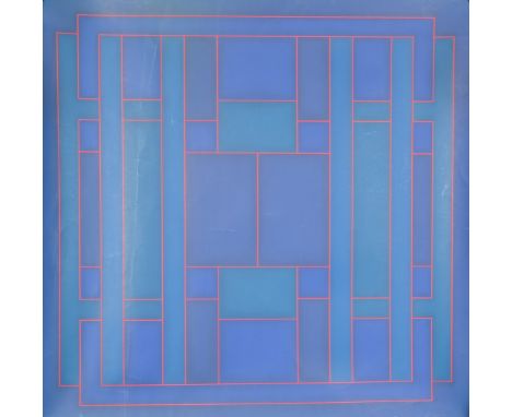 Peter Stroud (1921-2012), 'Large Blue Crossover', screenprint, signed in pencil and dated 1972, numbered 51/100, 43.5" x 43.5